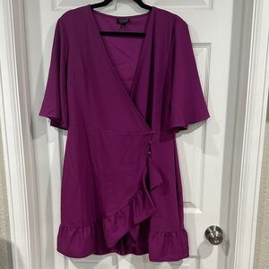 Topshop Purple Wrap Mini Dress